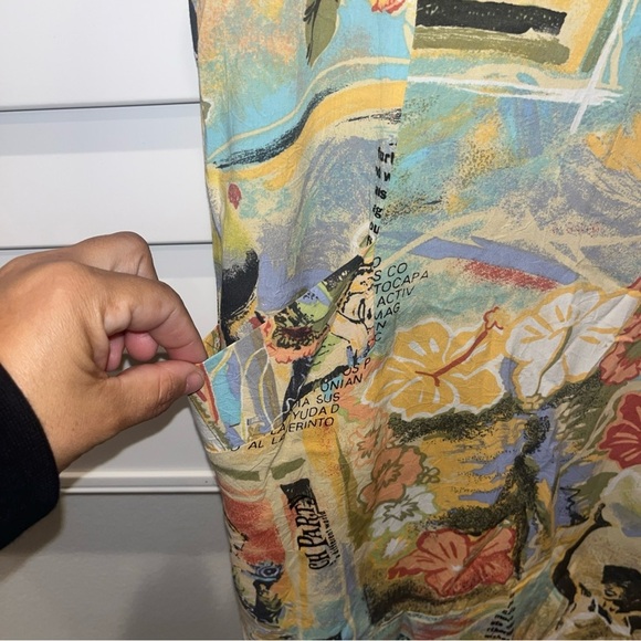 Rainbow Hawaiian Floral Vtg Jams World Shift Dress - Picture 3 of 8
